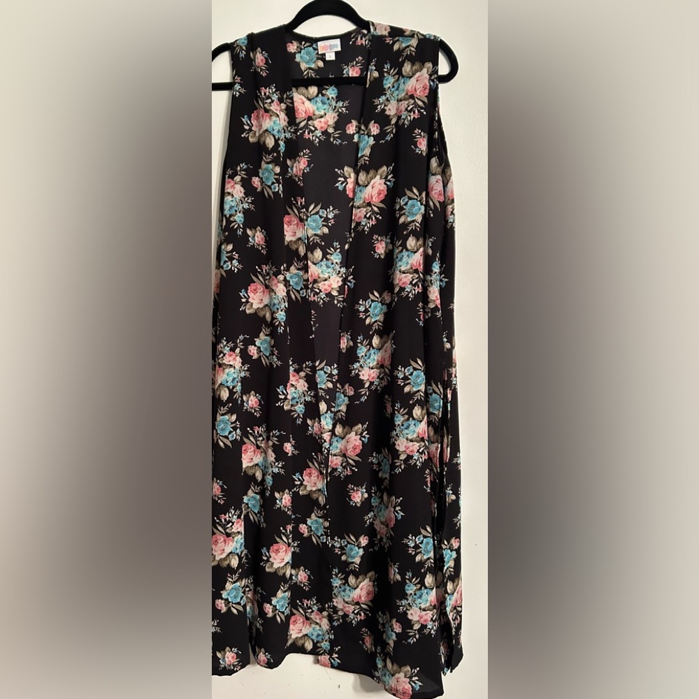 LuLaRoe Joy duster vest floral size L NWOT